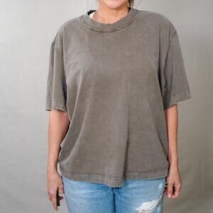 Abercrombie Premium Essentials Cropped Tee – Washed Olive